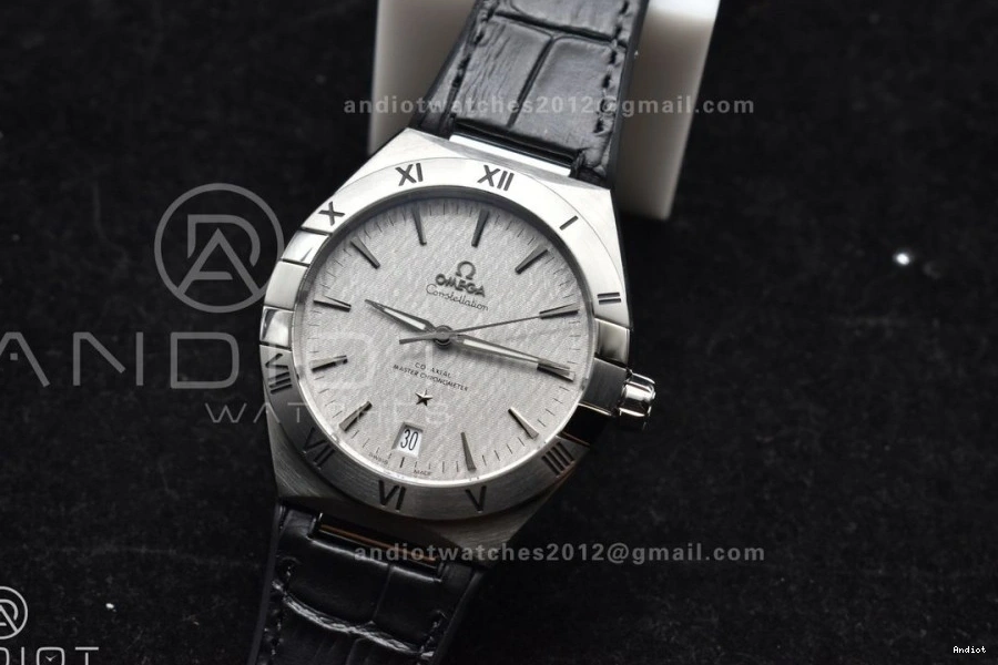 Gray Best Strap Constellation Edition 1:1 Gummy SS VSF Super A8900 on Black Clone Dial 0208